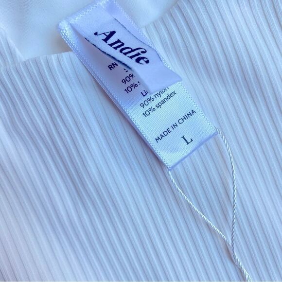 Asbury Rib One Piece Swim Bathing Suit White Size Large NWT - Picture 4 of 6